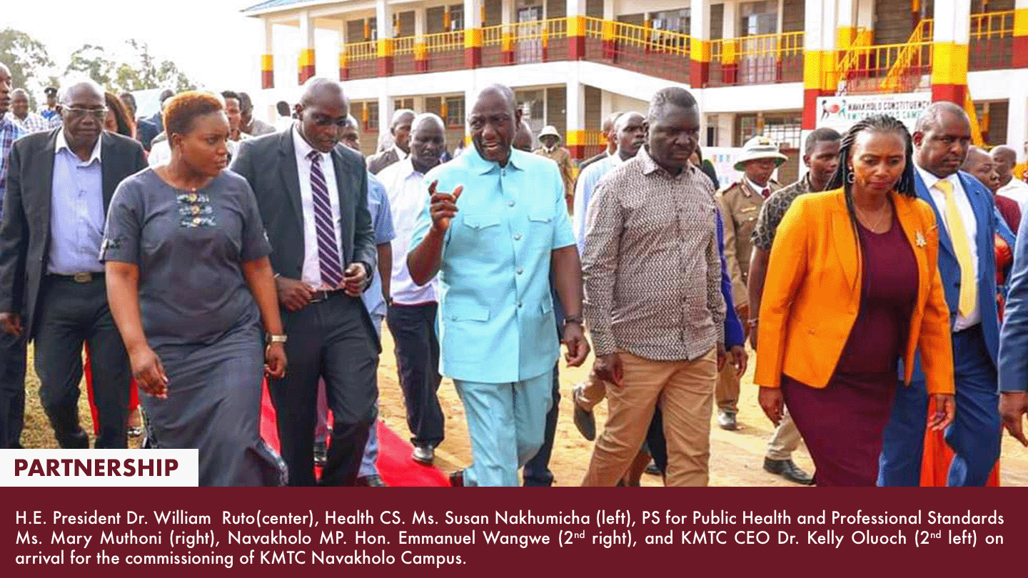 H.E President William Samoei Ruto Commissions KMTC Navakholo commits Kshs 500 million for the College’s Development