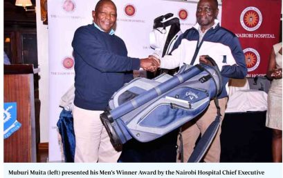 Applauding Amb. Muita’s win at the Nairobi Hospital Charity Heart Fund Tournament