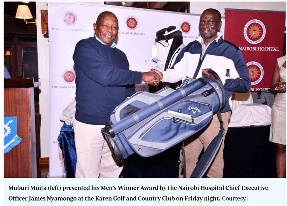 Applauding Amb. Muita’s win at the Nairobi Hospital Charity Heart Fund Tournament