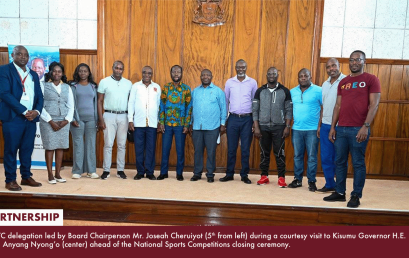 KMTC Delegation Pays Courtesy Call to Kisumu Governor Ahead of National Sports Competition Closing